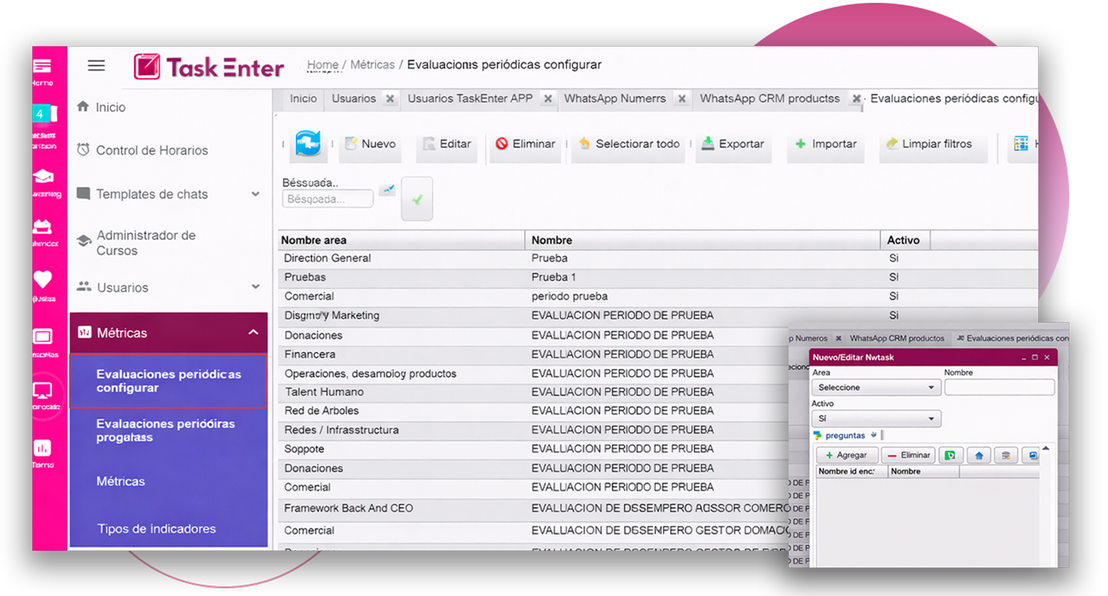 Calendario control de teletrabajo