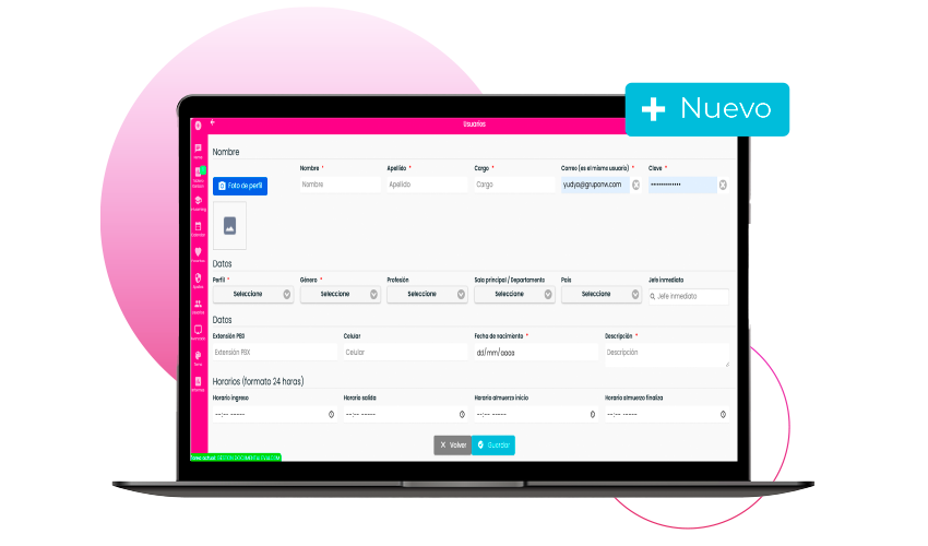 crear usuarios control de teletrabajo
