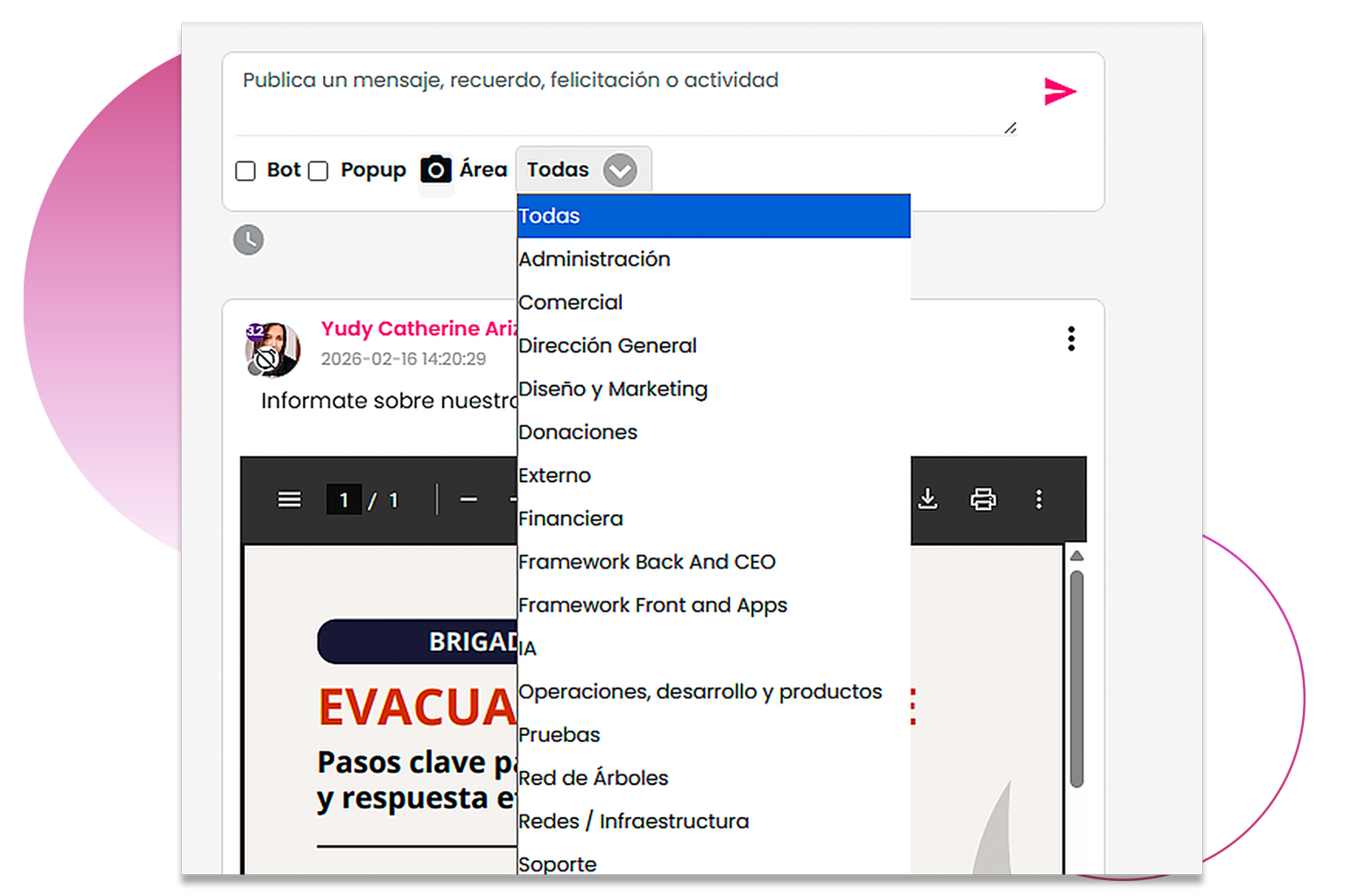Calendario control de teletrabajo