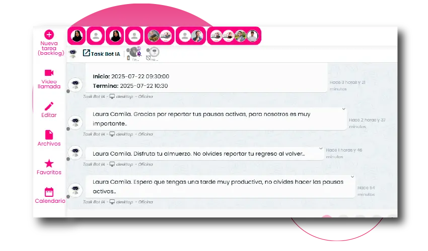 Calendario control de teletrabajo